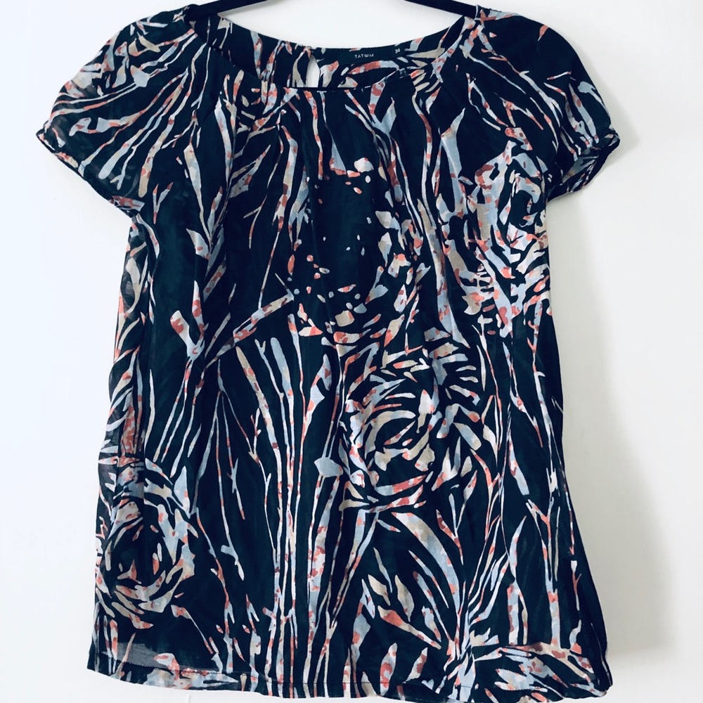 🆕 TATUUM SEMI SHEER NAVY BLOUSE